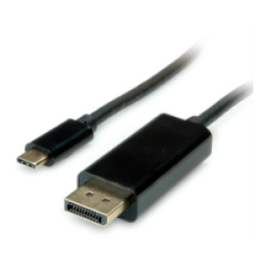 Roline VALUE USB-C - DP kabel, M/M, 1.0m, crni  / 11.99.5845